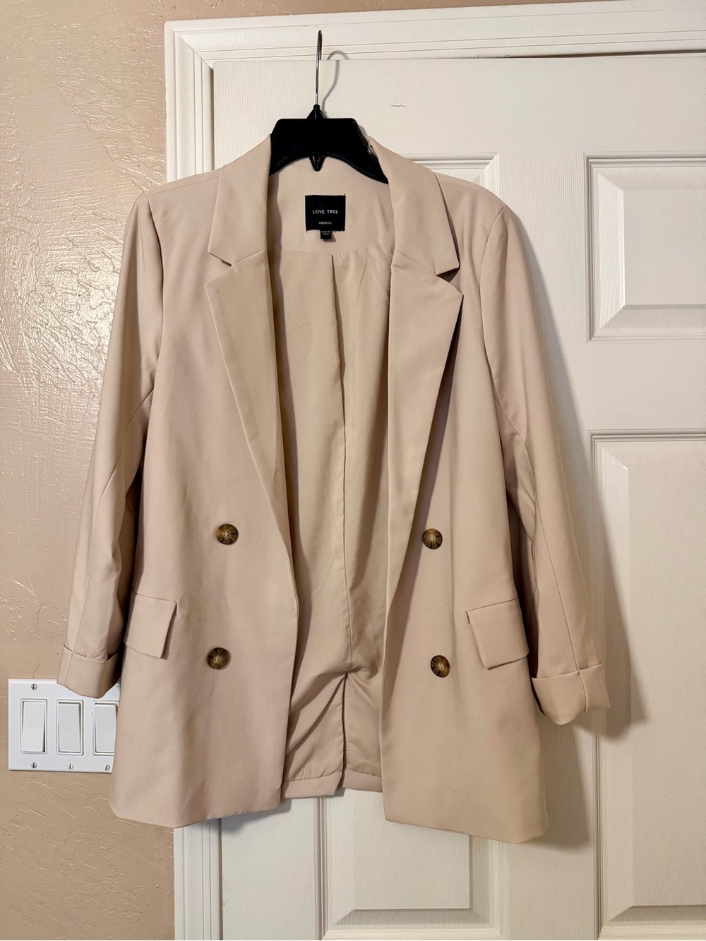 Love Tree Beige Blazer with Gold Buttons
